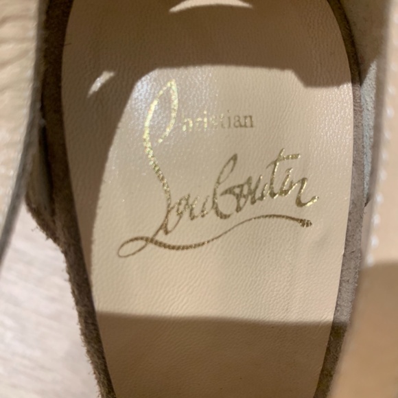 Christian Louboutin Ultra High Platform suede Strappy beige - Picture 3 of 3